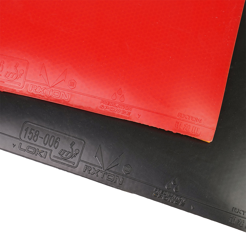 Loki Rxton 3 Max table tennis rubber sponge angle view and pimple-in geometry